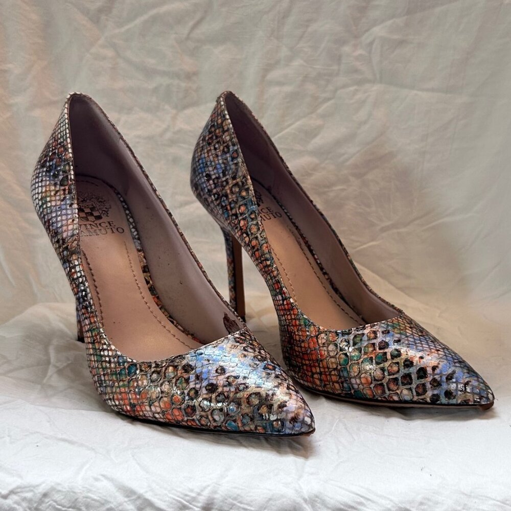 Vince Camuto Multi-Colored Snack Skin Stilletos